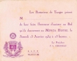 Invitation à un Bal organisé à l'Hôtel Minza