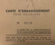 Carte d'Embarquement pour émigrants - Marseille-Haïfa