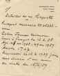 Lettre de James (Jaime) Cohen avec des détails sur son passeport