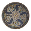 Plat creux en faïence polychrome