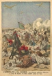 L'aéroplane à la guerre / Les aviateurs militaires dispersent à coups de bombes, les Riata rebelles autour de Taza