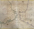 Carte du détroit de Gibraltar orientée vers l'est avec les côtes méridionales de l'Espagne et les côtes septentrionales du Maroc ( de Larache à Penon de Velez avec Tanger et Ceuta)
