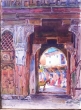 Vue d'une porte dans la médina de Fès