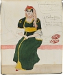 Journal of manuscript drawings, some painted in watercolour