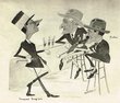 Caricature signée B. Magenthies représentant  Fouques Duparc et Pietri