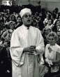 L'officiant M. Tapiero un jour de fête à la grande Synagogue algérienne Beth El de Casablanca